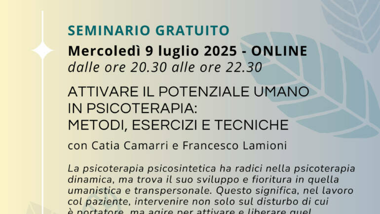 Seminario gratuito luglio